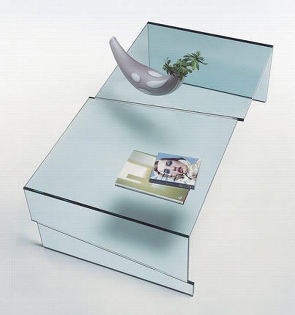 Asimetric Glass Coffee Tables From Tunelli