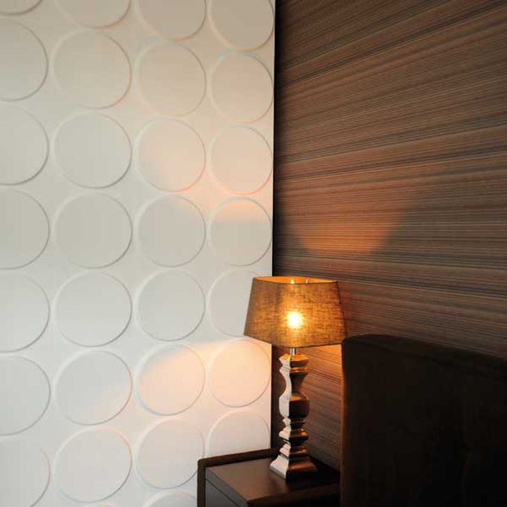 3d Decorative Wall Panels 3d Circles Wall Panels with Nightstand