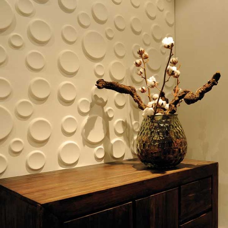 3d Decorative Wall Panels 3d Craters Wall Panels with Wooden Cabinet and Flower Vase