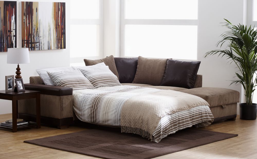 Modular Sofa Bed Sheets King Design With Throw Pillow And Wooden Coffee Table 