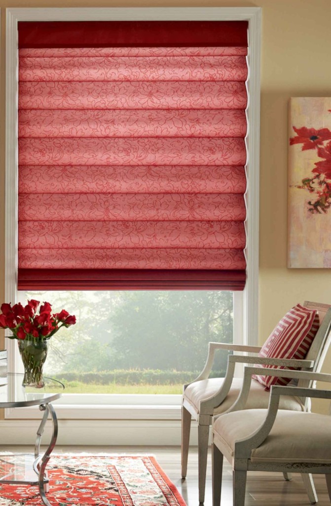 Luxury Red Bali Roman Shades